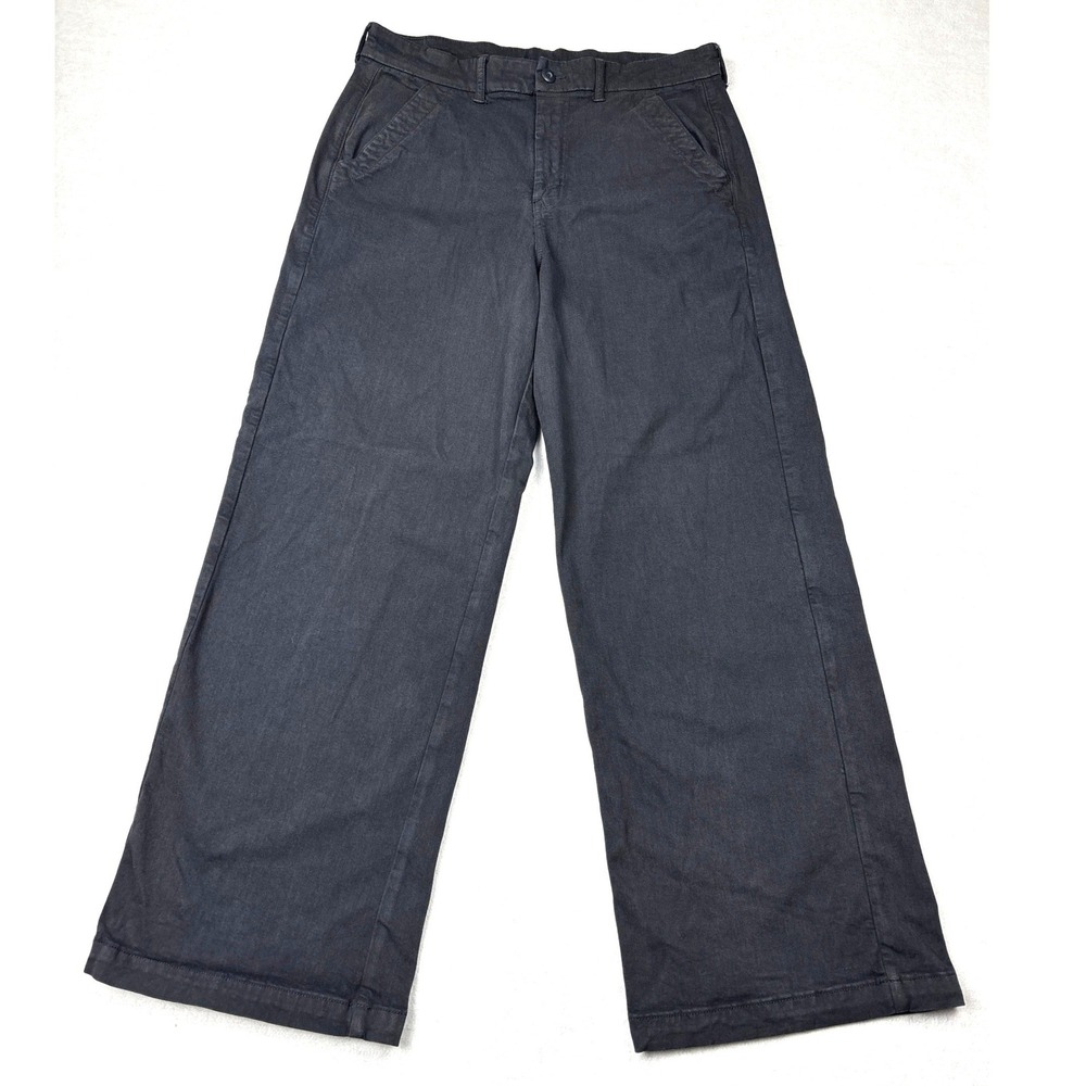 American Eagle Skater Trouser Pants Womens 14 Long Dark Gray Wide Leg Stretch